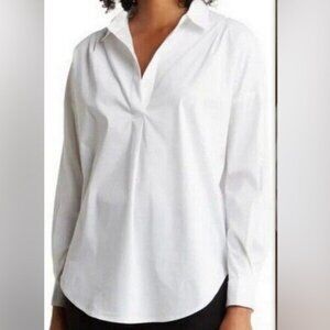 Magaschoni white blouse XL loose long sleeves